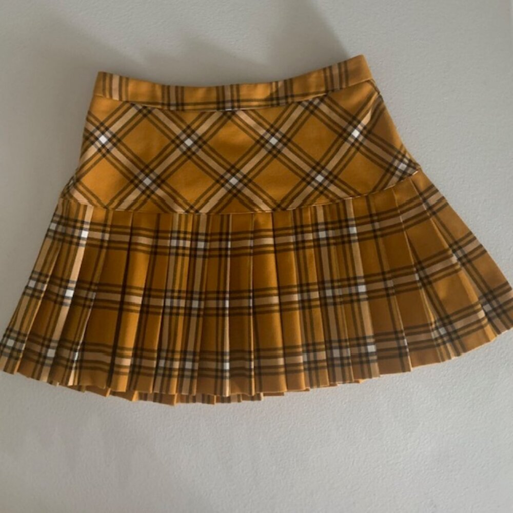 F21 Plaid Pleated Mini Skirt M‎ Y2K Clueless 90s Dark Academia Preppy Schoolgirl